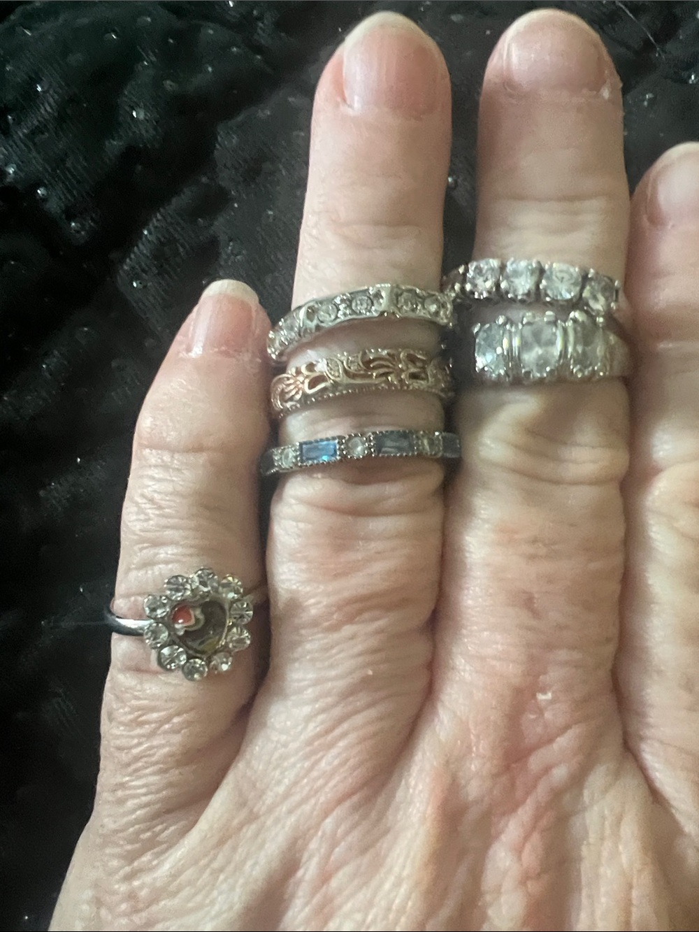 Curated Vintage-Style Ring Stack Lot - 6 Pieces ✨